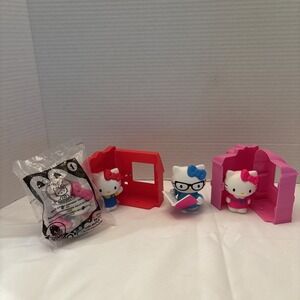 Sanrio Hello Kitty mixed Lot of 4 Characters And Two House Playset Kitty's.